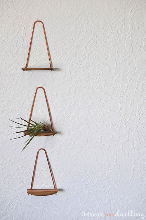 Industrial copper pipe shelves