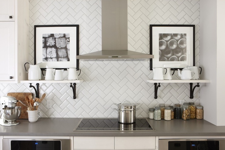 Patterned subway tiles for kitchen