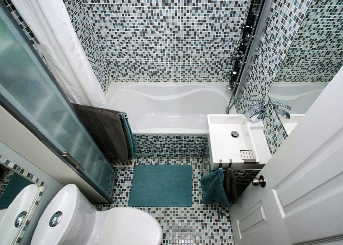 современный дизайн маленькой ванной