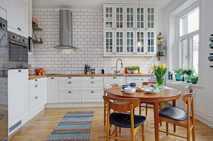 кухня в форме угла в скандинавском стиле