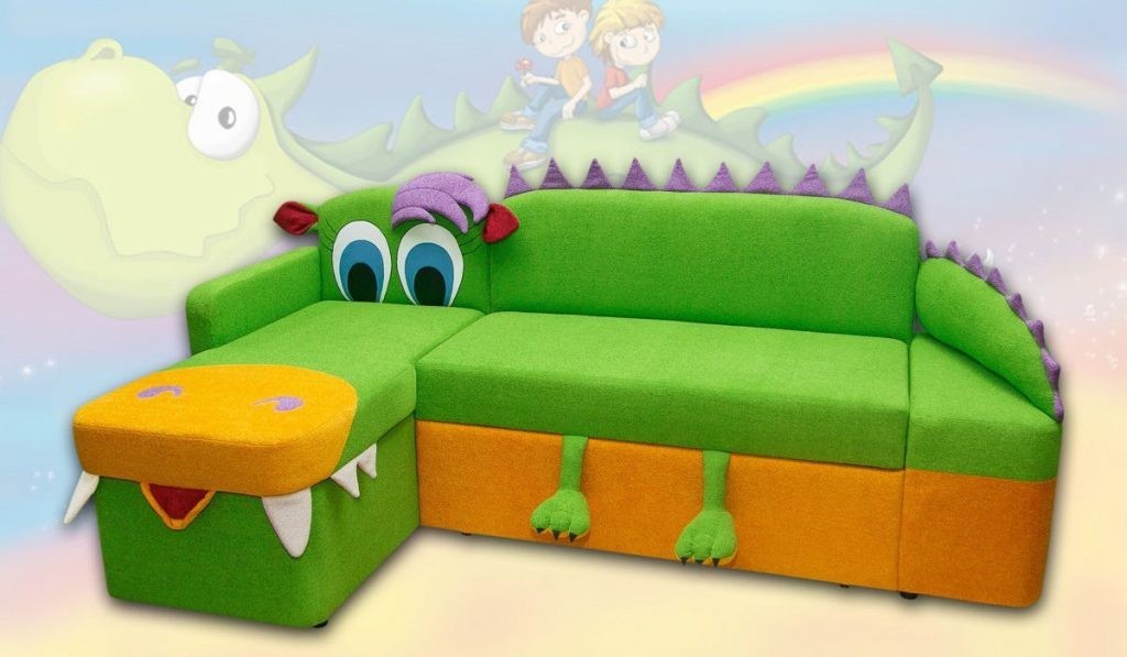 Детский угловой диван модели Крокодил