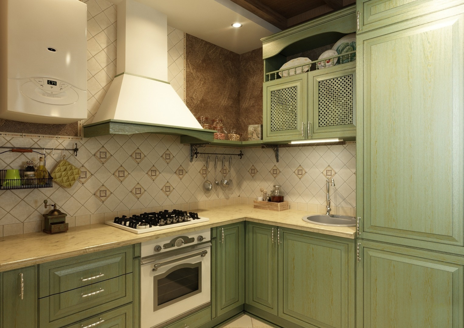 Дизайн кухни оливкового цвета: интересные идеи оформления и реальные фото примеры