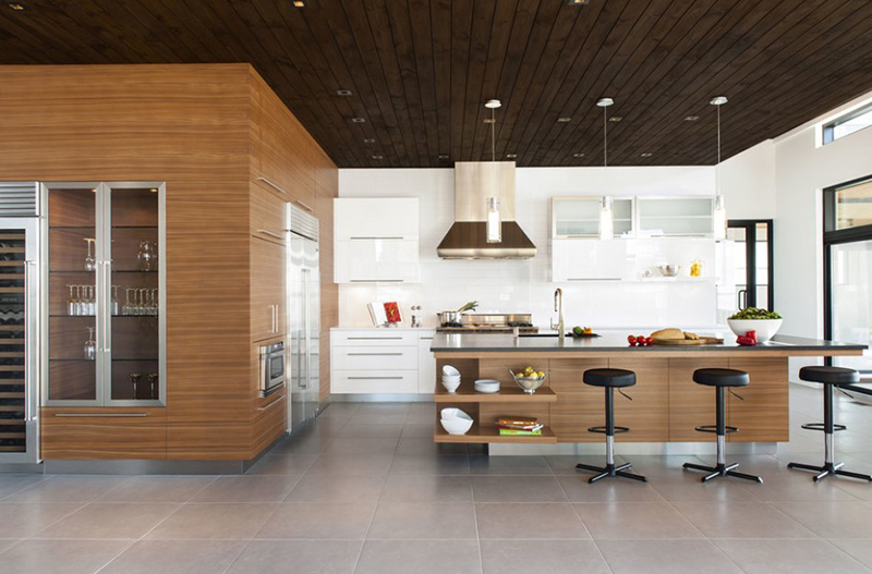 Walnut, Acrylic, Quartz & Stone Kitchen