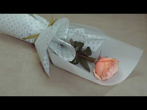 Как красиво упаковать одну Розу Оригинально упаковать 1 розу в пленку Современная флористика