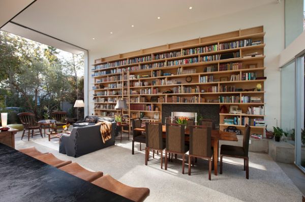 Библиотека в гостиной в резиденции Хозяина от Abramson Teiger Architects