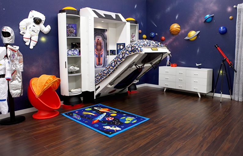 Дизайн детской комнаты для мальчика в космическом стиле