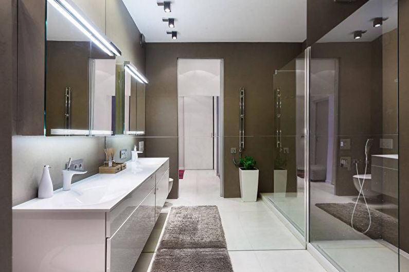 Ванная комната с душевой кабиной в современном стиле