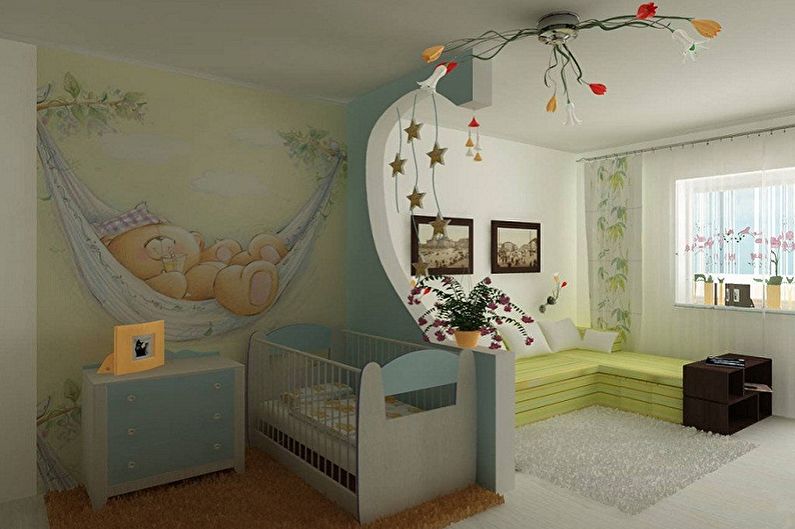 Как зонировать комнату для родителей и ребенка - фото