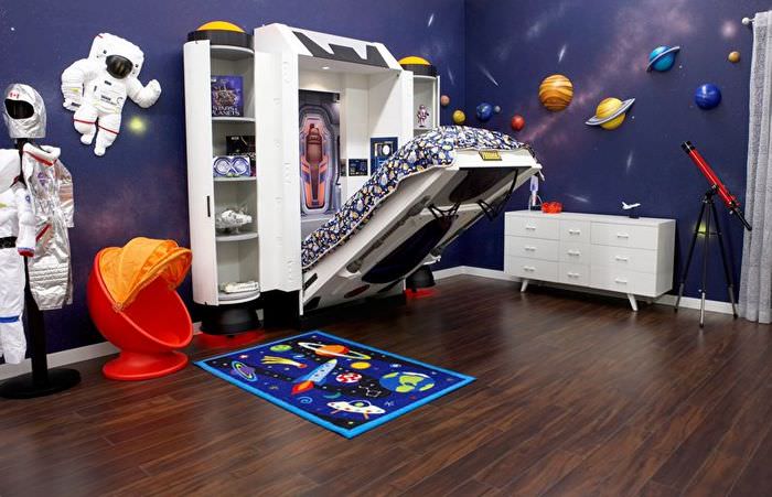 Оформление детской комнаты для ребенка, увлеченного астрономией
