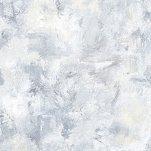 Watercolor Brush Strokes Blue, Grey & White Wallpaper
